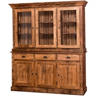 bufet szel-mob cu 3 usi 3 sertare 3 usi sticla culoare maro deschis 100 lemn masiv 178 x 45 x 200 cm imagen 26_0_
0