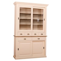 bufet szel-mob cu 2 usi glisante 2 sertare 4 sertare 2 usi sticla glisante culoare crem natural 100 lemn masiv 142x48x225 cm imagen 56_0_
0