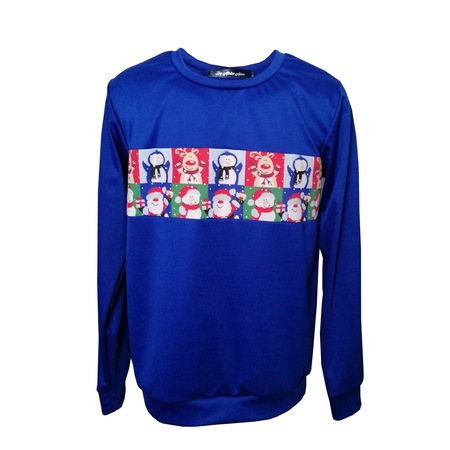 Bluza Barbat Albastra Cu Imprimeu Figurine Craciun Marimea M Barbat Emag Ro