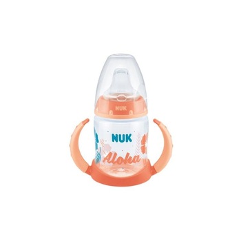 Biberon cu cioc si manere 150 ml Nuk First Choice Beach 215272, Portocaliu 6-18 luni Biberon cu cioc si manere 150 ml Nuk First Choice Beach 215272, Portocaliu 6-18 luni