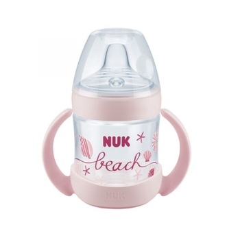 Biberon cu cioc si manere 150 ml Nuk Nature Sense Beach 743839, Roz 6-18 luni Biberon cu cioc si manere 150 ml Nuk Nature Sense Beach 743839, Roz 6-18 luni