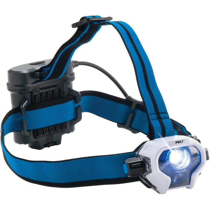 Lanterna frontala profesionala Peli™ 2780R, 2 leduri (downcast), reincarcabila, 3 culori interschimbabile