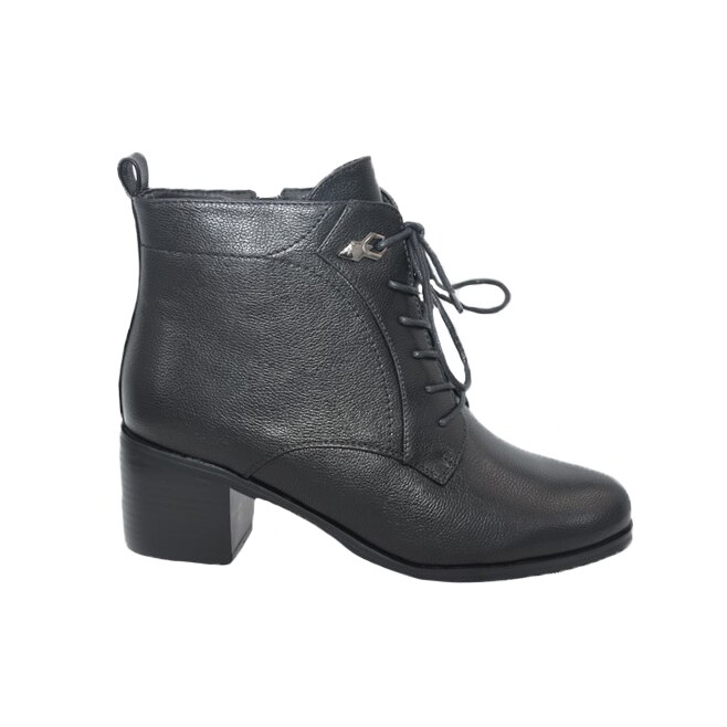 Botine scurte pana la glezna,design cu siret, D&J Exclusive, Gri