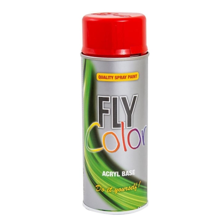 Vopsea spray decorativa Fly Color, rosu trafic, RAL 3020, 400ml
