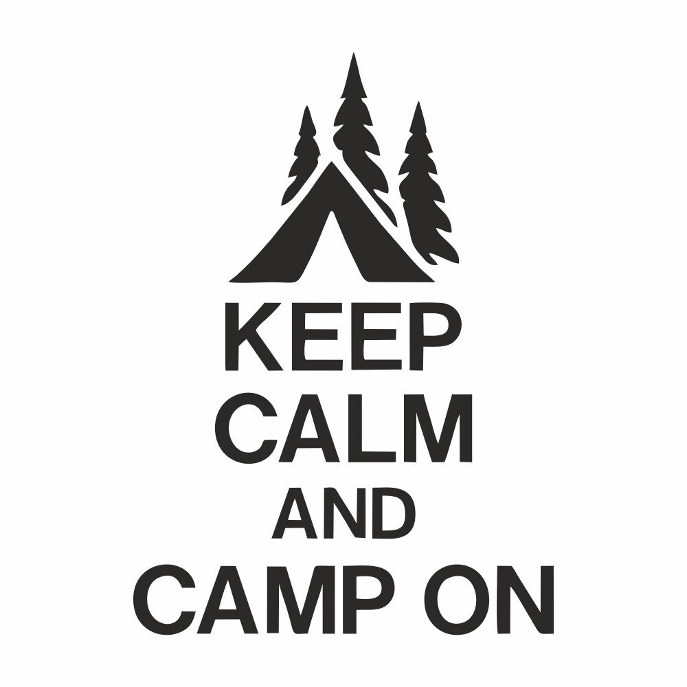 Sticker decorativ, perete, Keep Calm and Camp on, PVC autocolant, 100 x 72 cm