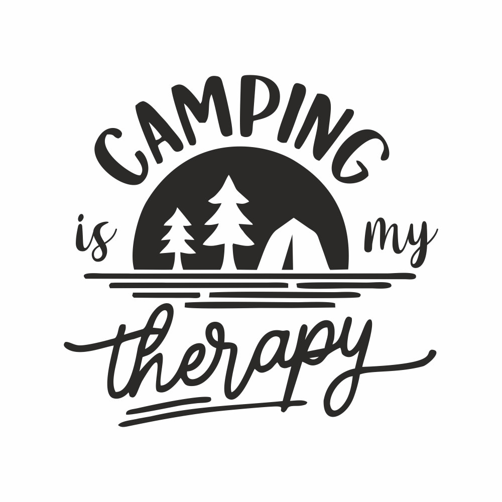 Sticker decorativ, perete, Camping is my Therapy, PVC autocolant, 105 x 100 cm