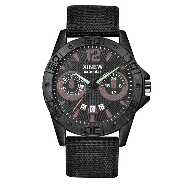 Ceas XINEW Barbatesc Quartz Sport Negru, PN999374NU, curea din textil, afisaj Analog