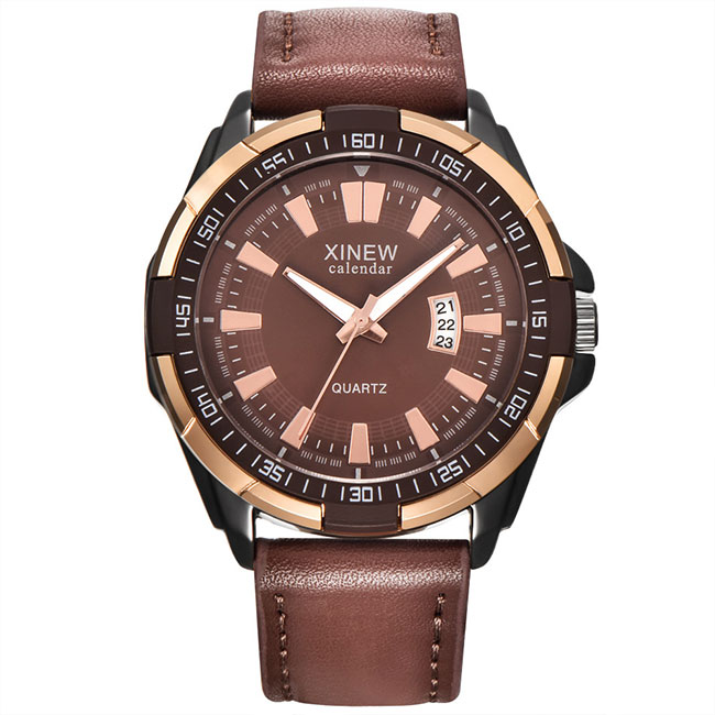 Ceas XINEW Unisex Quartz Casual Elegant Maro, PN999624MO, curea din piele, afisaj Analog