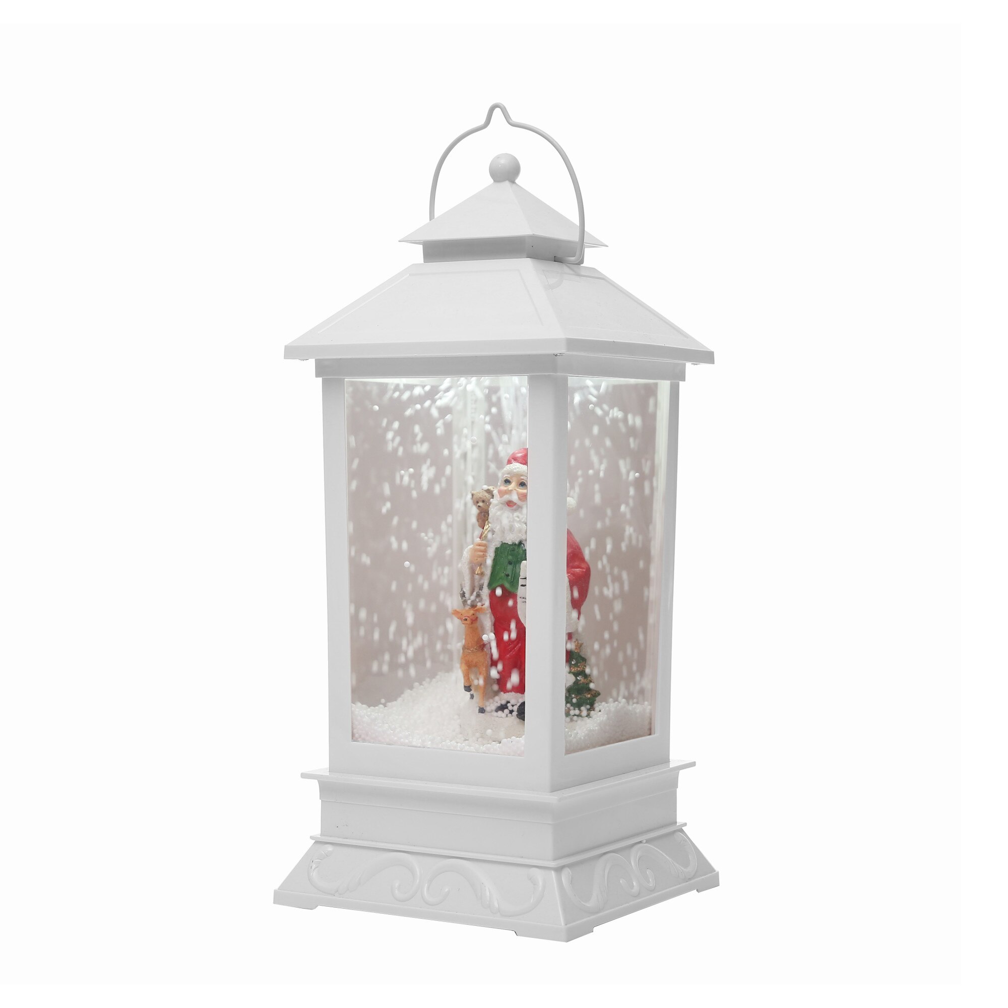 Felinar Muzical cu led si zapada artificiala de birou, BL-216, 41cm