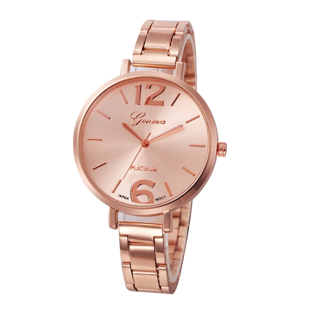 Ceas Geneva Dama Quartz Casual Elegant Rose, PN999968RE, curea din metal (zale), afisaj Analog