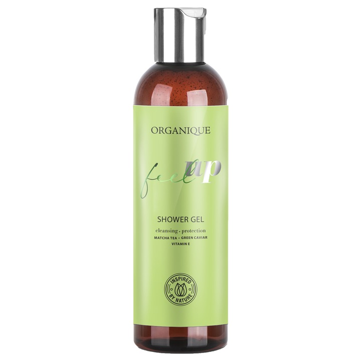 Gel de dus Feel Up, cu ceai Matcha si caviar verde, Organique, 250 ml