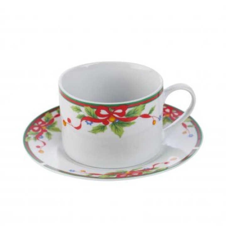 Коледен сет за кафе Димс-92, Red Ribbon, 9409810, Порцелан