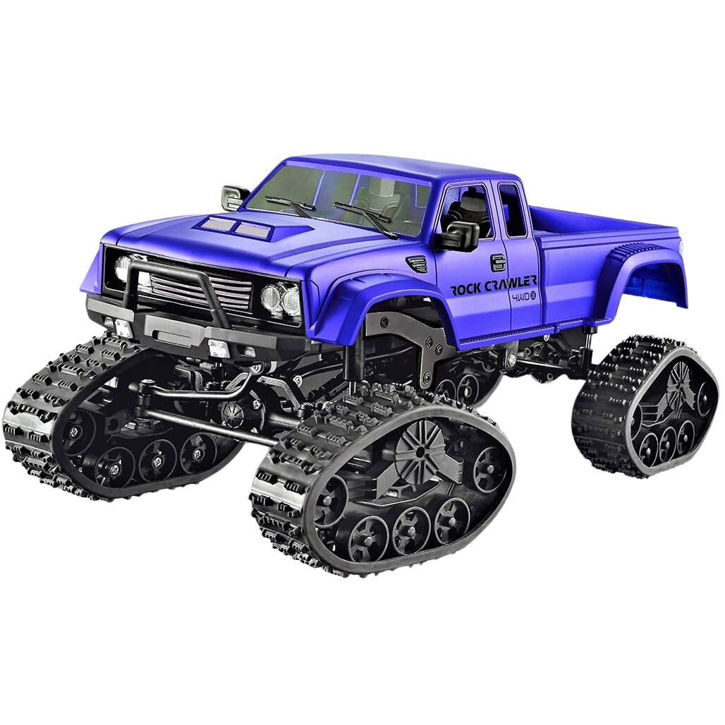 Masina cu telecomanda Pickup Truck cu roti si lanturi 4WD 1:16,Albastru