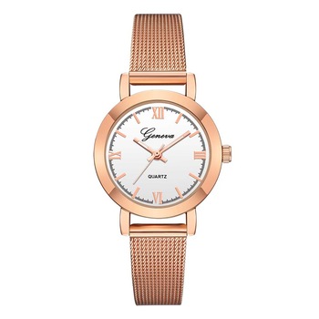 Ceas Geneva Dama Quartz Casual Elegant Rosegold-alb, PN999280RAB, curea din metal (mesh), afisaj Analog Ceas Geneva Dama Quartz Casual Elegant Rosegold-alb, PN999280RAB, curea din metal (mesh), afisaj Analog