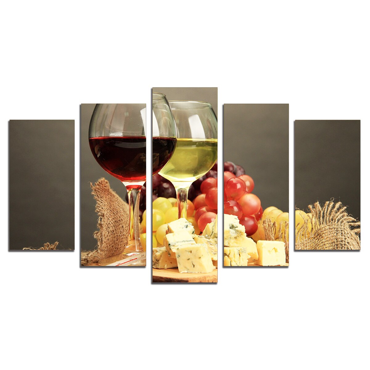 Set Tablouri Multicanvas 5 Piese, Vin rosu si alb, 158х90 cm