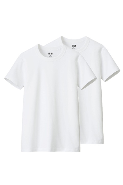 Set 2 Tricouri Simple Barbati, Model Elegant, 100% bumbac, Alb