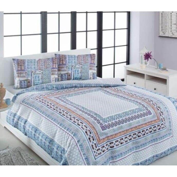 Lenjerie pat satin Softlife Venice, 100% bumbac satinat, 2 persoane, 200x220 / 50x70