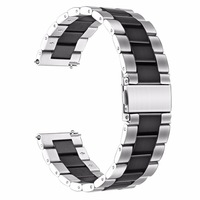 curea metalica 22mm pentru ceas smartwatch samsung galaxy gear s3 classic si frontier  galaxy watch 46mm negru cu argintiu imagen 3_0_
0