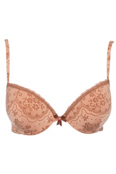 Sutien cu push-up, model floral, Intimamoda, Bej Sutien cu push-up, model floral, Intimamoda, Bej