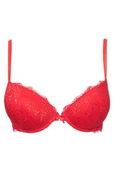 Sutien din dantela, cu burete subtire si push-up cu gel, Intimamoda, Vanity, Rosu Sutien din dantela, cu burete subtire si push-up cu gel, Intimamoda, Vanity, Rosu