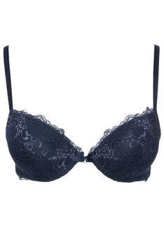 Sutien din dantela, cu burete subtire si push-up cu gel, Intimamoda, Vanity, Bleumarim Sutien din dantela, cu burete subtire si push-up cu gel, Intimamoda, Vanity, Bleumarim
