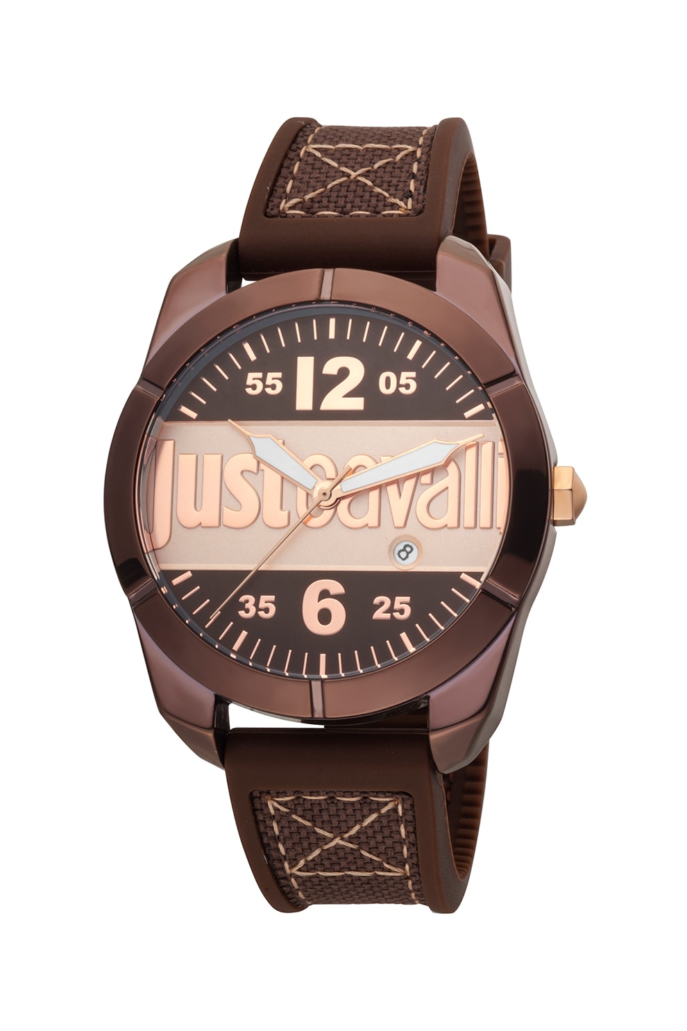 JUST CAVALLI, Ceas cu o curea de silicon, Maro