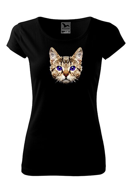 Tricou cu maneca scurta,Pisica ochi mov