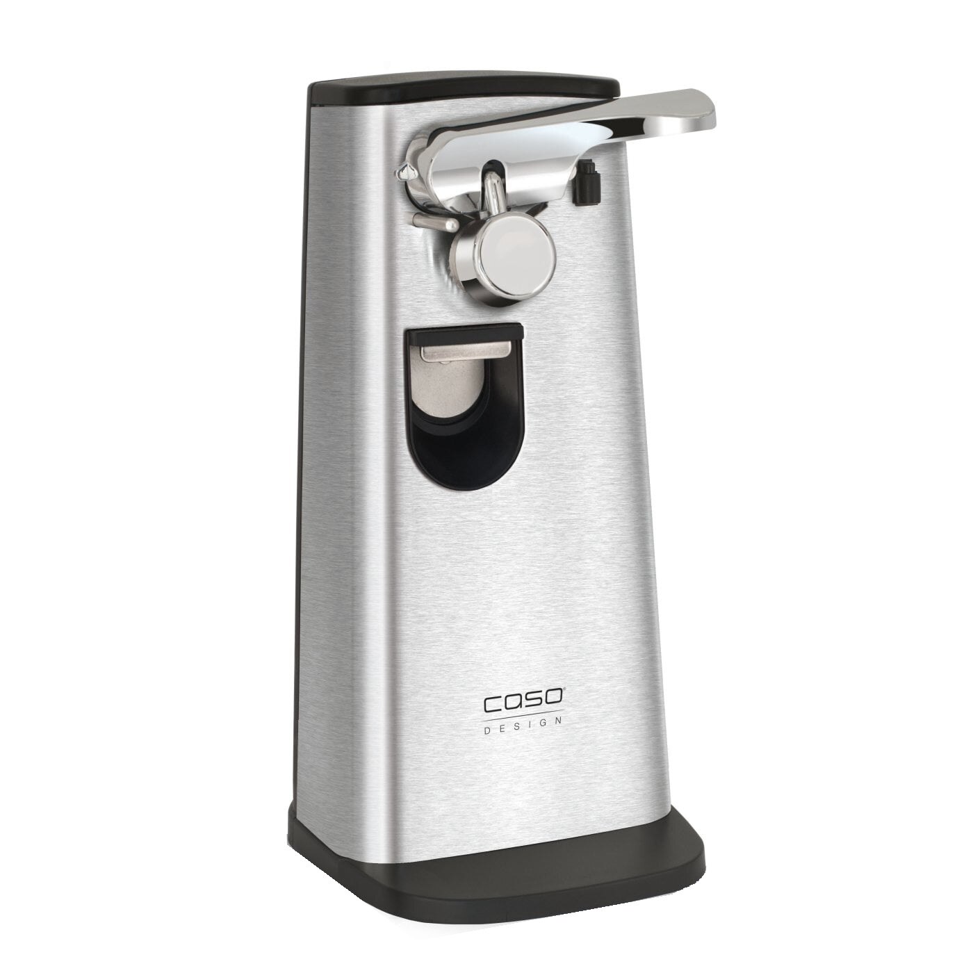 Deschizator de conserve multifunctional Caso 2775 D10, 68 W, Accesoriu pentru sticle si ascutirea cutitelor, Inox/Negru