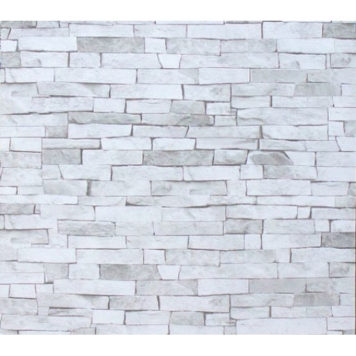 Tapet caramida hartie semilavabila cu efect 3D PS 05546-20 Alb/Gri 0.53 x 10m = 5mp