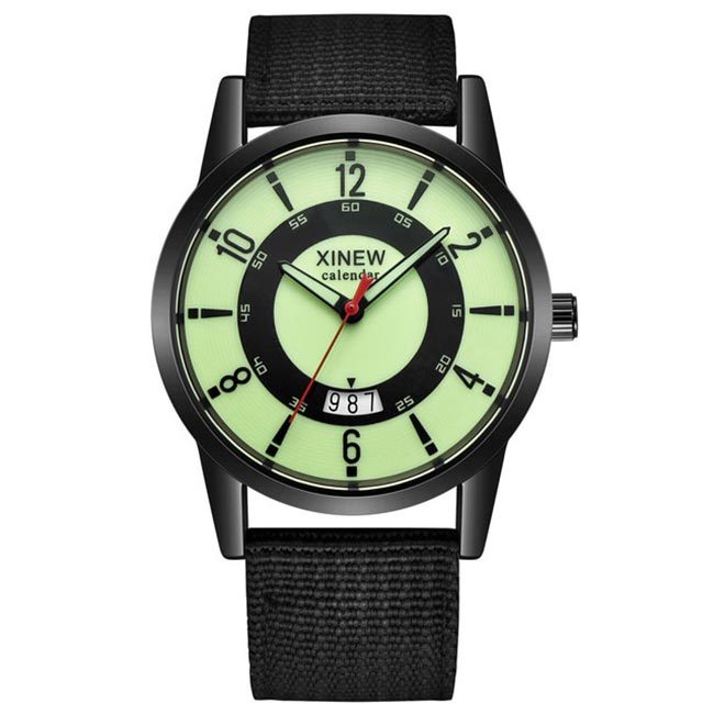 Ceas XINEW Barbatesc Quartz Casual Elegant Negru, PN999488NU, curea din textil, afisaj Analog