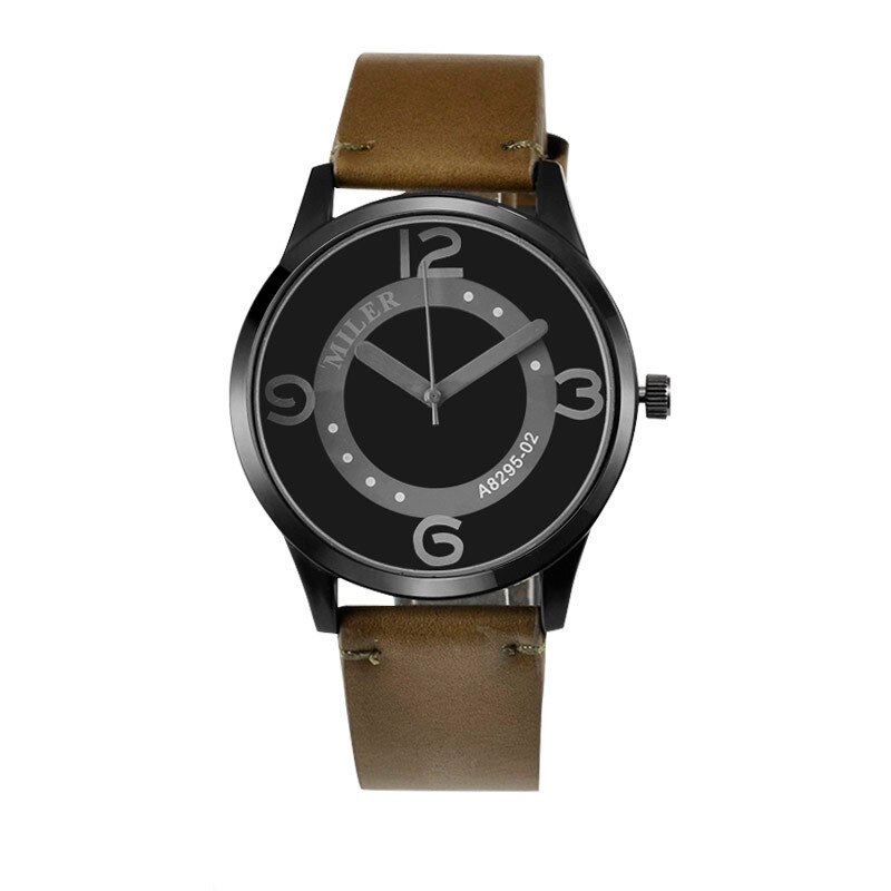Ceas Miler Unisex Quartz Casual Elegant Verde, PN999952VE, curea din piele, afisaj Analog