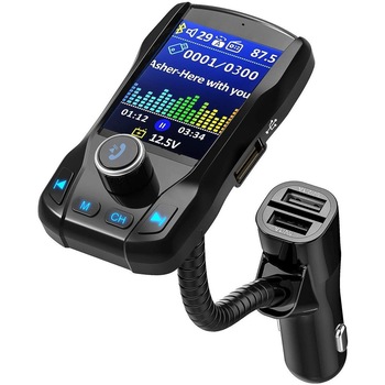 Modulator FM Transmitator Auto Techstar® EQ-Onever, Bluetooth 4.0, Wireless, Onever, cu Display 1.8 Modulator FM Transmitator Auto Techstar® EQ-Onever, Bluetooth 4.0, Wireless, Onever, cu Display 1.8