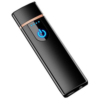 Bricheta electrica cu senzor de amprenta, antivant, negru, Gonga Bricheta electrica cu senzor de amprenta, antivant, negru, Gonga