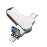 Memorie USB 64 GB , Flash Drive pentru iPhone si iPad , USB 3.0 ,USB C+ Apple Lightning , Memorie Flash