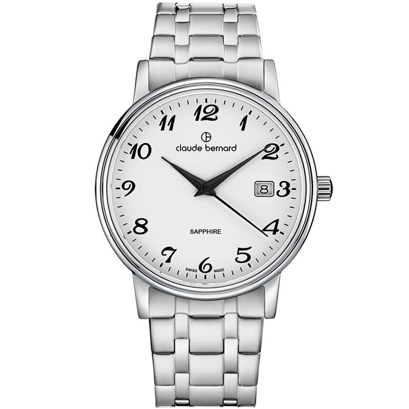Ceas barbatesc Claude Bernard 53009 3 BB Quartz Argintiu