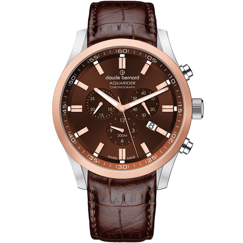 Ceas barbatesc Claude Bernard 10222 357RC1 BRIR1 Quartz Argintiu, Rose gold