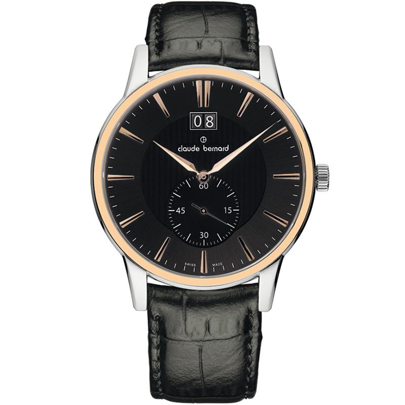 Ceas barbatesc Claude Bernard 64005 357R GIR Quartz Argintiu, Rose gold