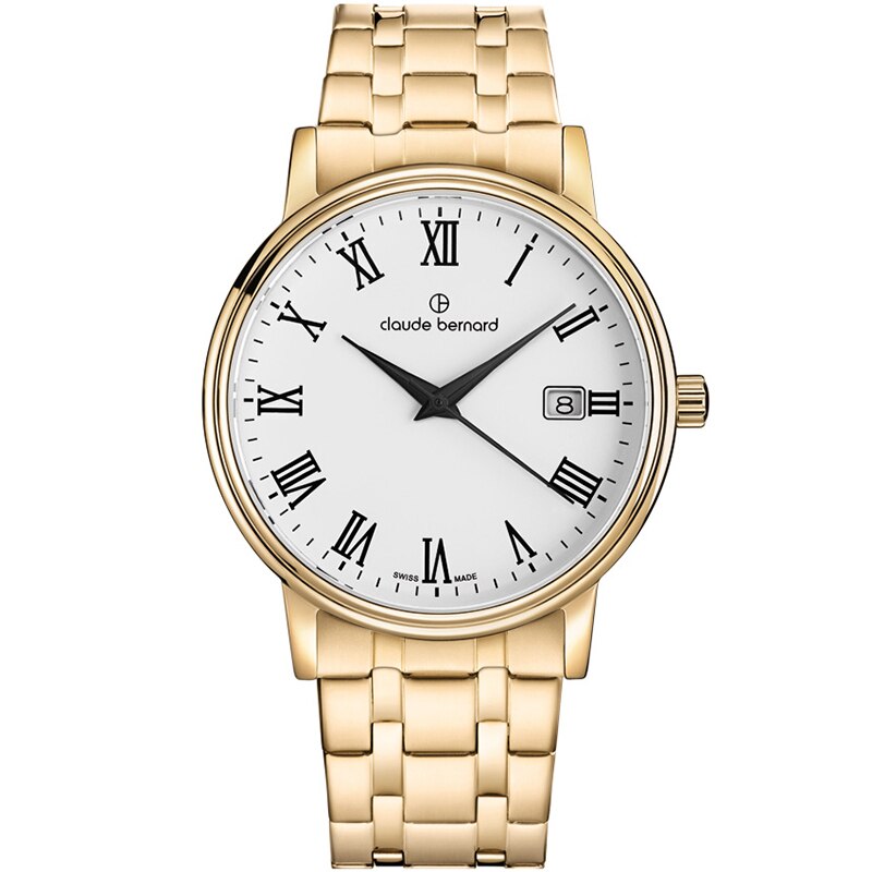 Ceas barbatesc Claude Bernard 53007 37JM BR Quartz Auriu