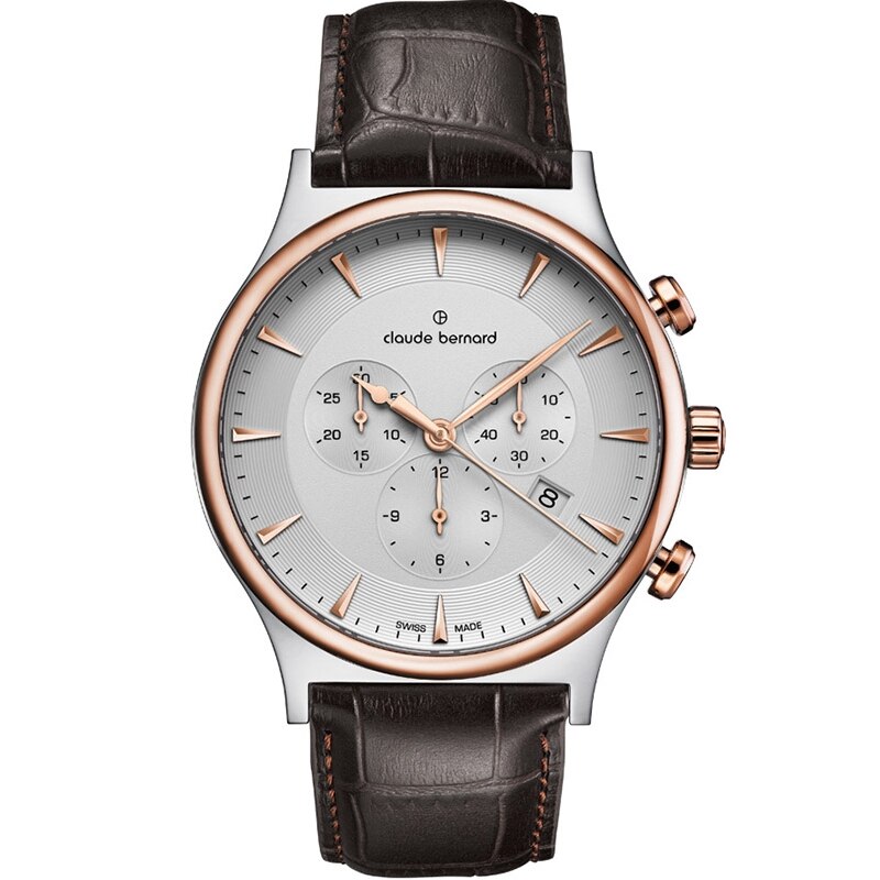 Ceas barbatesc Claude Bernard 10217 357R AIR1 Quartz Argintiu, Rose gold