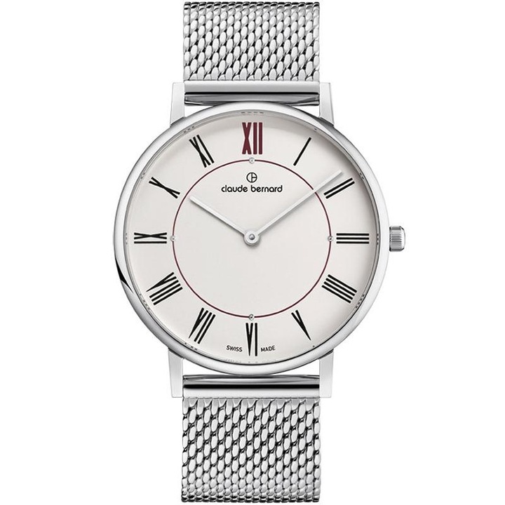 Ceas barbatesc Claude Bernard 20219 3M ARVION Quartz Argintiu