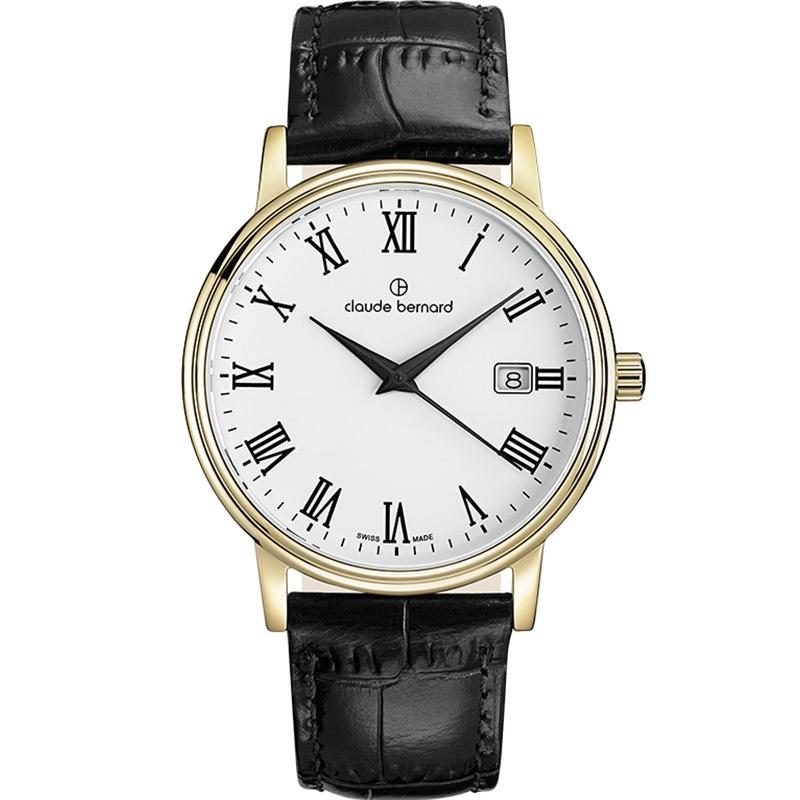 Ceas barbatesc Claude Bernard 53007 37J BR Quartz Auriu