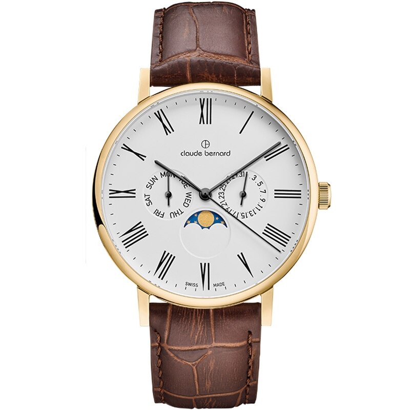 Ceas barbatesc Claude Bernard 40004 37J BR Quartz Auriu