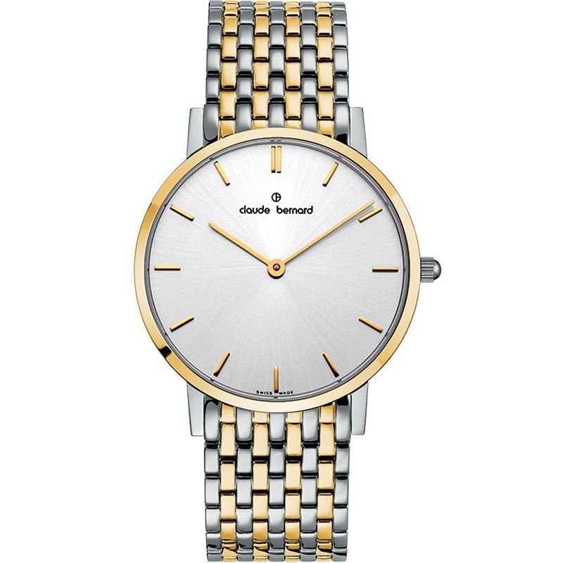 Ceas barbatesc Claude Bernard 20202 357JM AID Quartz Argintiu, Auriu