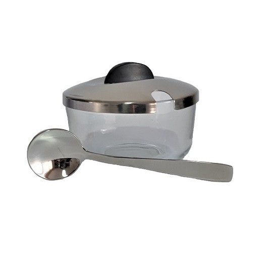 Set pentru servire zahar, sosuri, gemuri, condimente, Lingurita si capac inclus