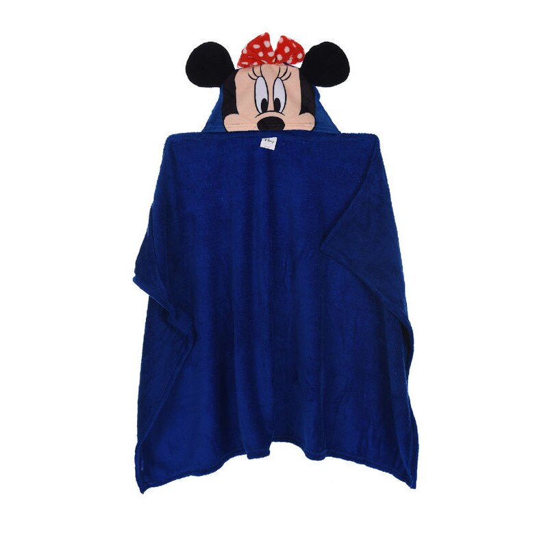 Patura copii cu gluga Minnie Mouse cocolino albastru 80 x120 cm