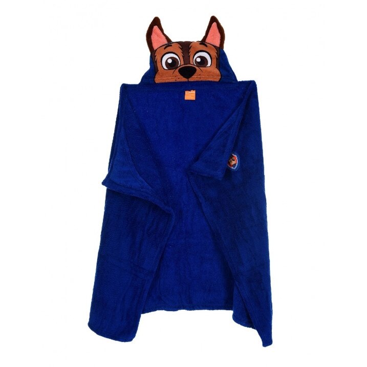 Patura copii cu gluga Paw Patrol Chase cocolino 80 x120 cm