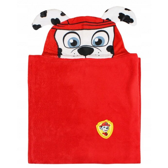 Patura copii cu gluga Paw Patrol Marshall cocolino 80 x120 cm