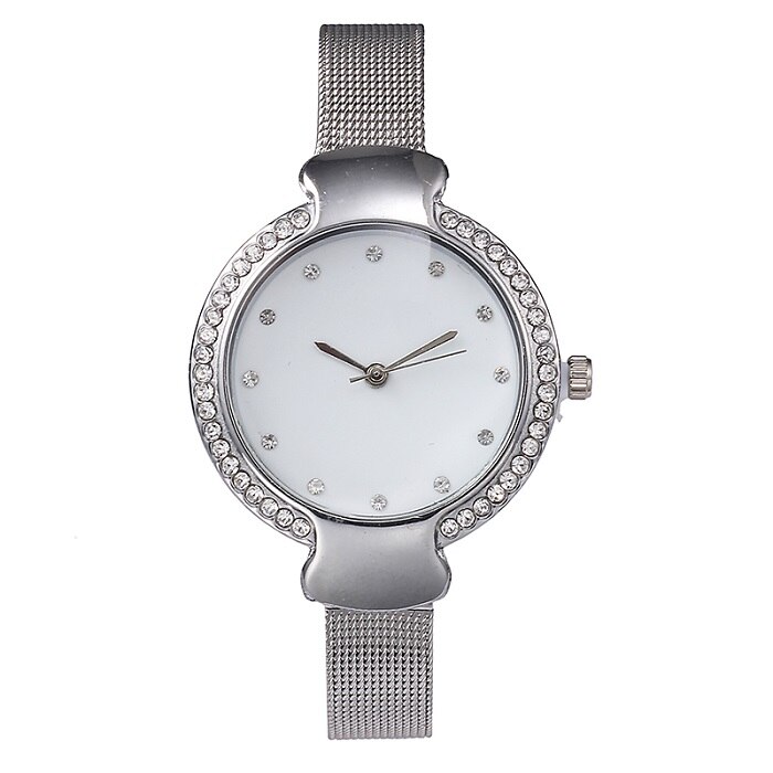 Ceas Viser Dama Quartz Casual Elegant Silver-alb, PN999401SAB, curea din metal (mesh), afisaj Analog