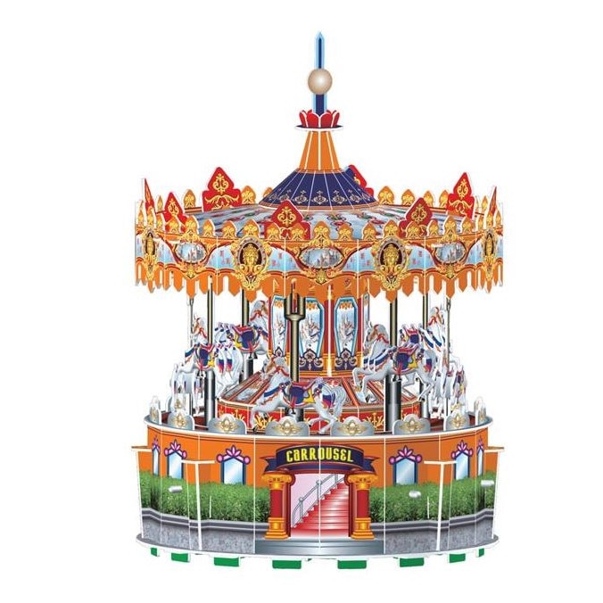 Puzzle Carrousel 3D Rotativ, SG, 77 piese