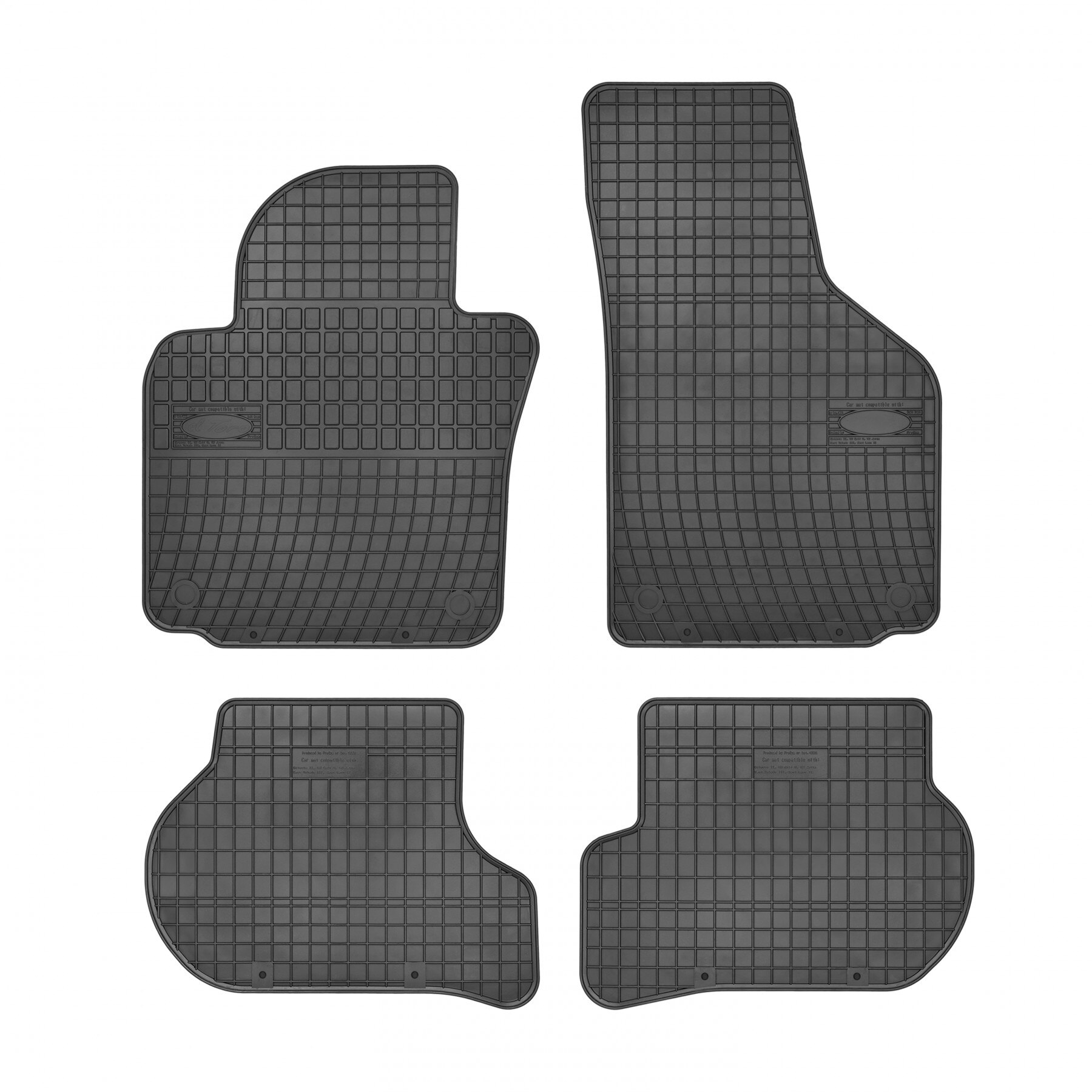 Set 4 covorase auto Frogum pentru Volkswagen, Seat, Skoda, Cauciuc, Negru